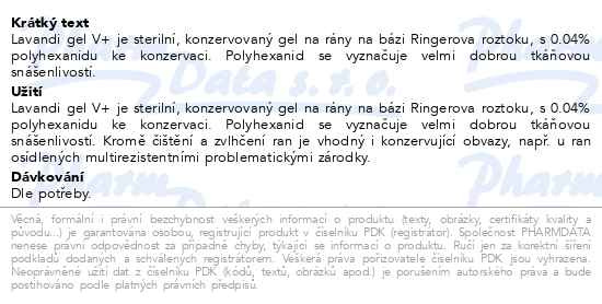 Příbalový leták - LAVANID V+ 0,04 polyhexanid, gel  100g