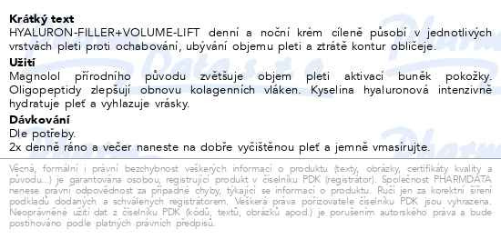 Příbalový leták - Eucerin HYALURON-FILLER+VOLUME-LIFT Vánoce 2024