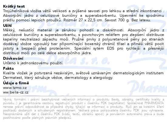 Příbalový leták - Bella Control Men Extra Plus 10ks