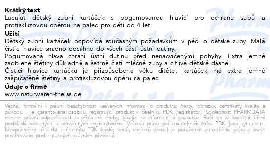 Příbalový leták - Lacalut zubní kartáček dětský 0-4 let