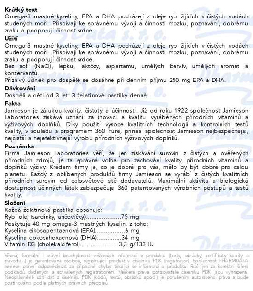 Příbalový leták - JAMIESON Omega-3 Gummies želatinové pastilky 90ks