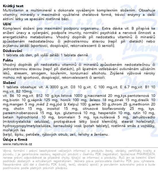 Příbalový leták - NatureVia Multikomplex tbl.60