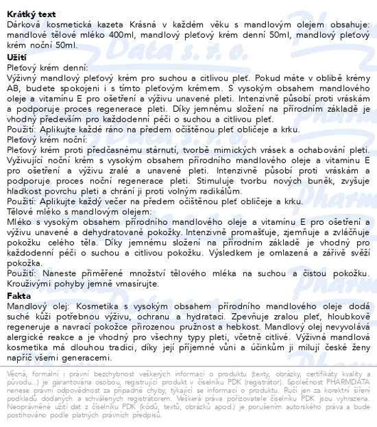 Příbalový leták - BodyTip dárková kazeta Mandlový olej