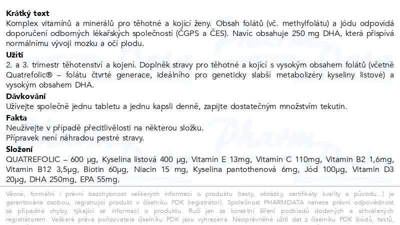 Příbalový leták - Chytré miminko superfolin 2 MAMA tbl.30+cps.30