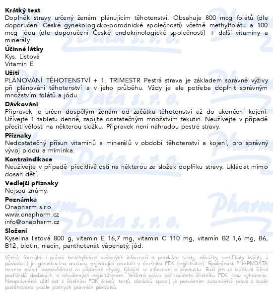 Příbalový leták - Chytré miminko methylfolát 1 tbl.60