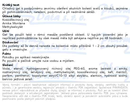 Příbalový leták - Allga San Acut Dolor gel proti bolesti 100ml