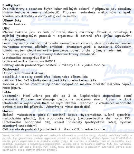 Příbalový leták - Lactobacillus acidophilus ND tob.60