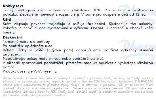 Příbalový leták - ISISPHARMA Glyco-A Body Peeling 10% 200ml