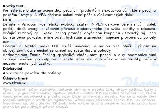 Příbalový leták - NIVEA BOX EXOTIC FEELING LE 24