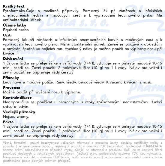 Příbalový leták - HERBEX Přeslička rolní n.s.20x3g