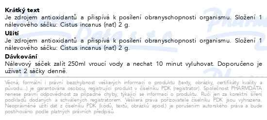 Příbalový leták - HERBEX Cistus incanus n.s.20x2g