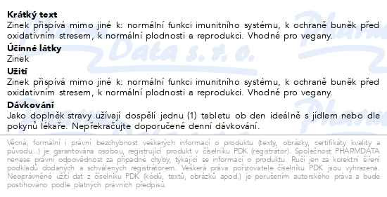 Příbalový leták - Solgar Zinek 22 mg tbl.100