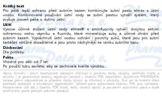 Příbalový leták - elmex Caries Protect ústní voda 400ml + zubní pasta 75ml