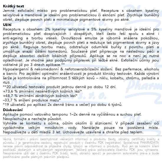 Příbalový leták - RILASTIL Acnestil Micropeel.exfoliační mléko 100ml