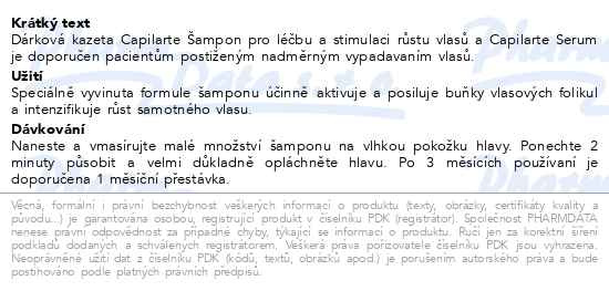 Příbalový leták - DERMEDIC Capilarte Stimulace růstu vlasů dárkový set
