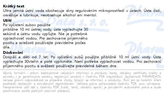 Příbalový leták - bioXtra ústní voda ultra jemná 250ml