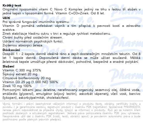 Příbalový leták - Novo C komplex Lipozomální vitamín C tob.90