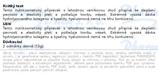 Příbalový leták - LIFTEA Colagenova vanilka 390g