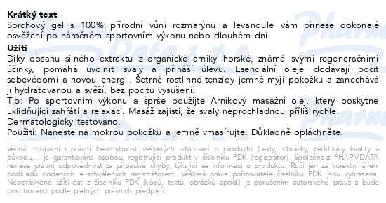 Příbalový leták - WELEDA SPORT Arnikový sprchový gel 750ml