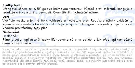 Příbalový leták - ISISPHARMA Geneskin liftingové sérum 28ml