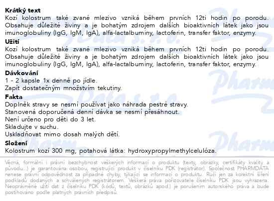 Příbalový leták - Edenpharma Kolostrum kozí tbl 60