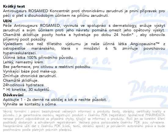 Příbalový leták - AVENE Antirougeurs ROSAMED Koncentrát 30ml