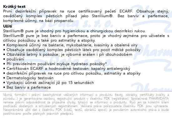 Příbalový leták - Sterillium pure dezinfekce rukou 5l