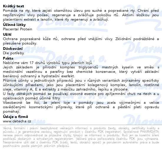Příbalový leták - Placenta 4.5g