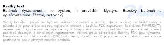 Příbalový leták - Balónek klysterovací 60/80 vel.5