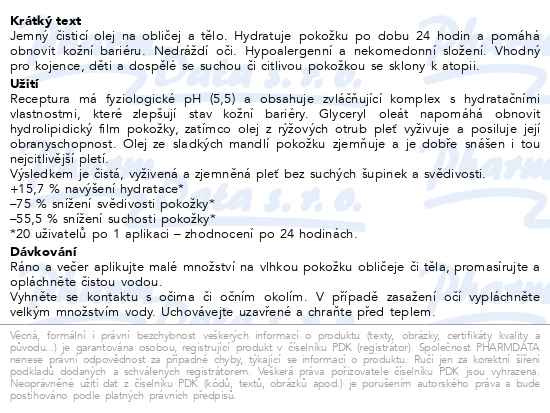 Příbalový leták - RILASTIN Xerolact čist.olej na oblič. a tělo 200ml