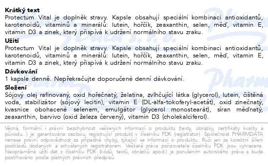 Příbalový leták - Protectum Vital 90 kapslí