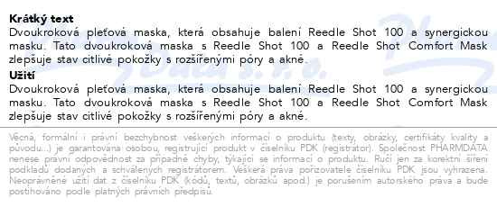 Příbalový leták - VT Reedle Shot 100 zpevňující maska 1.5g+25g