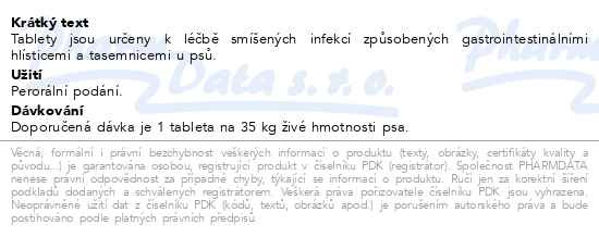 Příbalový leták - Frontcontrol Wormer pro psy XL 2 tablety