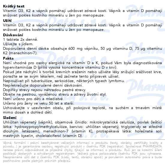 Příbalový leták - Detritin Osteo 60 tablet