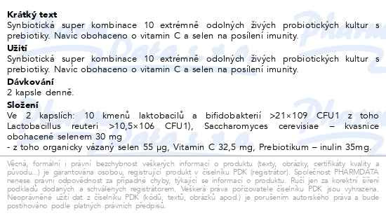 Příbalový leták - GS Probiotic Strong 60+20 kapslí