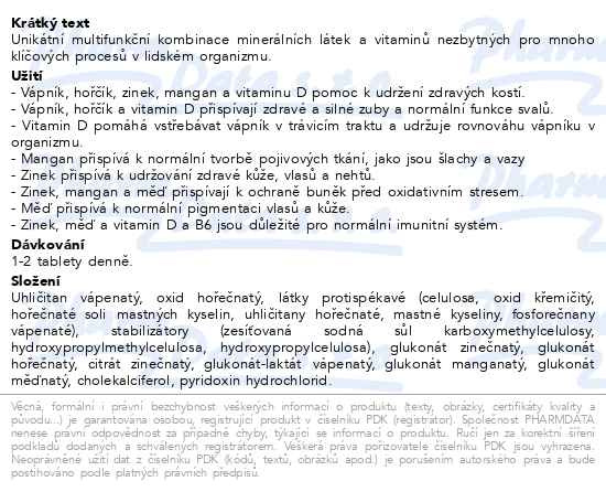 Příbalový leták - Walmark Vápník, Hořčík, Zinek Osteo 140+40 tablet