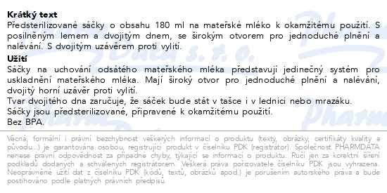 Příbalový leták - Philips AVENT Sáčky na mateřské mléko 25x180ml