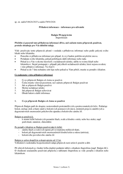 Příbalový leták (SUKL) - Ibalgin 50mg/g 100g krém