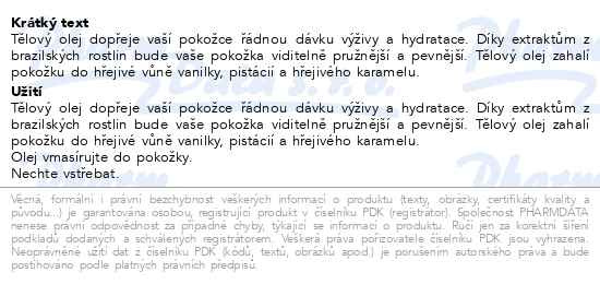 Příbalový leták - Sol de Janeiro Bum Bum vyživující tělový olej 100ml