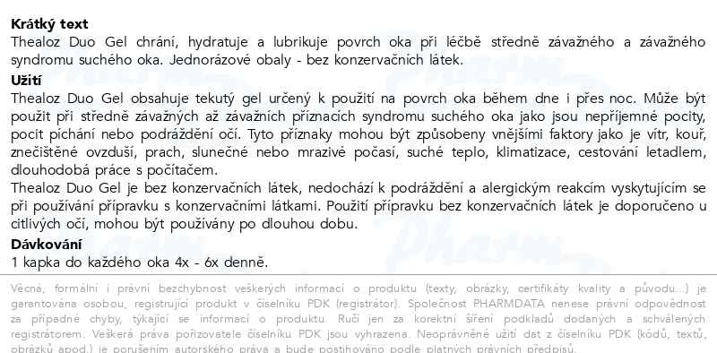 Příbalový leták - Thealoz Duo Gel 30x0.4g
