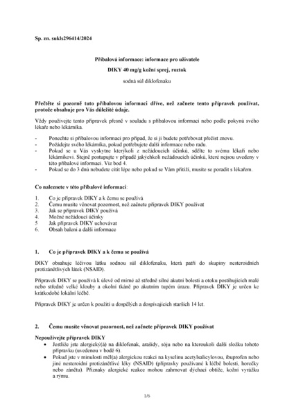 Příbalový leták (SUKL) - Diky 40 mg/g DRM SPR SOL 25G