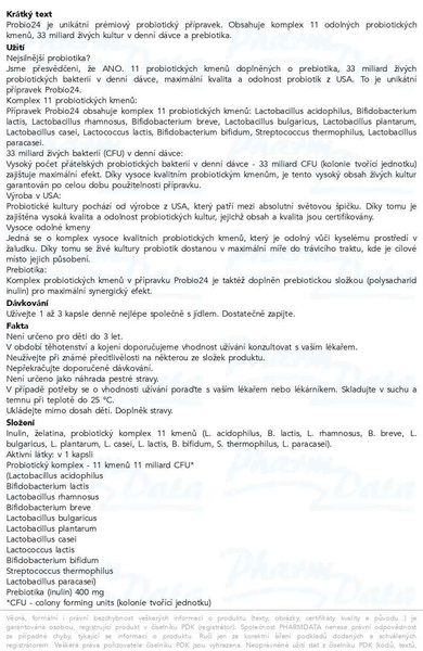 Příbalový leták - ADVANCE Probio24 60 kapslí