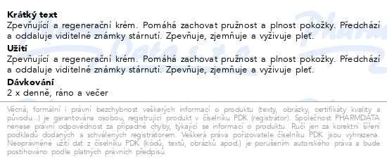 Příbalový leták - ENDOCARE Tensage Cream 30ml