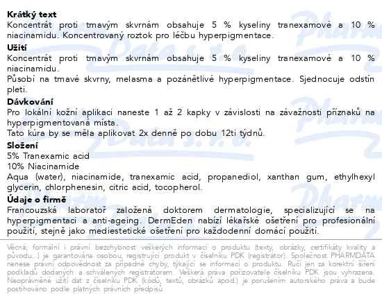 Příbalový leták - DERMEDEN Anti-Dark Spots Concentrate TXA 5% 3x10ml