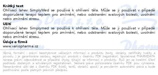 Příbalový leták - SimplyMed Termofor s fleesovým obalem Stars 2L