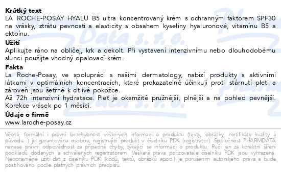 Příbalový leták - LA ROCHE-POSAY HYALU B5 krém SPF30 50ml