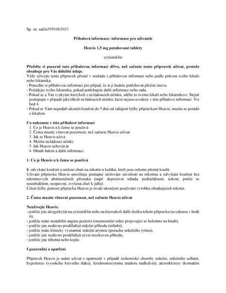 Příbalový leták (SUKL) - Heavis 1.5mg 100 potahovaných tablet