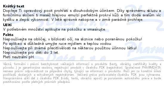 Příbalový leták - Emspoma Sport hřejivá emulze 200ml