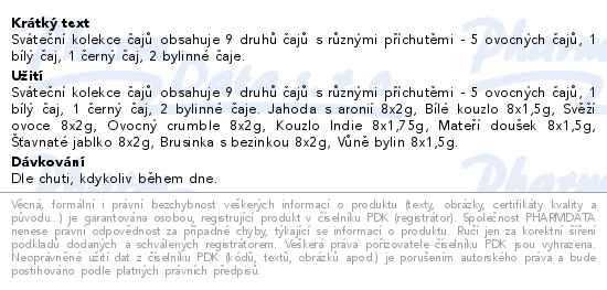 Příbalový leták - Megafyt Sváteční kolekce čajů plech 9x8ks