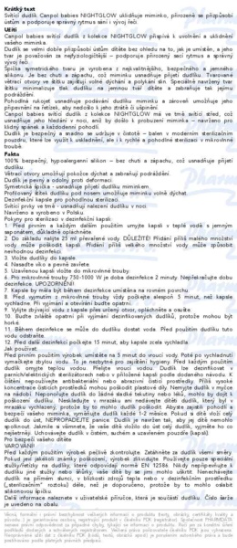 Příbalový leták - Canpol babies Dudlík svítící silikonový symetrický NIGHTGLOW 18m+ 2ks holka